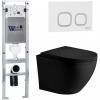 Подвесной унитаз с инсталляцией WeltWasser Amberg 350 ST / Merzbach 043 XL MT-BL / Amberg RD-WT 10000014105 черный матовый