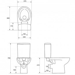 Унитаз Cersanit NATURE безободковый S-KO-NTR011-3/5-COn-DL-w