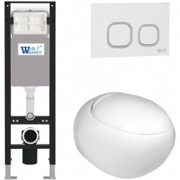 Подвесной унитаз с инсталляцией WeltWasser Amberg 350 / Jeckenbach 004 GL-WT / Amberg RD-WT 10000012347 белый глянец