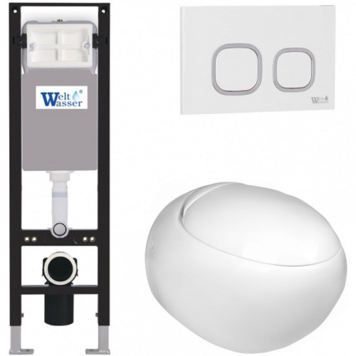 Подвесной унитаз с инсталляцией WeltWasser Amberg 350 / Jeckenbach 004 GL-WT / Amberg RD-WT 10000012347 белый глянец