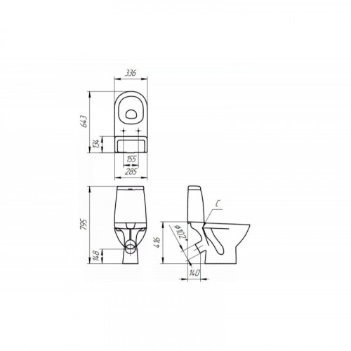 Унитаз-компакт Cersanit Granta 031 S-KO-GRA031-3/6-DL-n-w белый