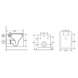 Унитаз подвесной OWL 1975 Cube Cirkel-H OWLT190803