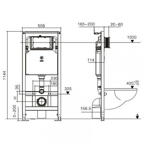 Подвесной унитаз с инсталляцией WeltWasser Amberg 506 ST / Erlenbach 004 GL-WT / Amberg RD-CR 10000006860 белый глянец