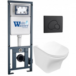 Подвесной унитаз с инсталляцией WeltWasser Marberg 410 / Odenbach 004 GL-WT / MAR 410 RD MT-BL 10000010967 белый глянцевый