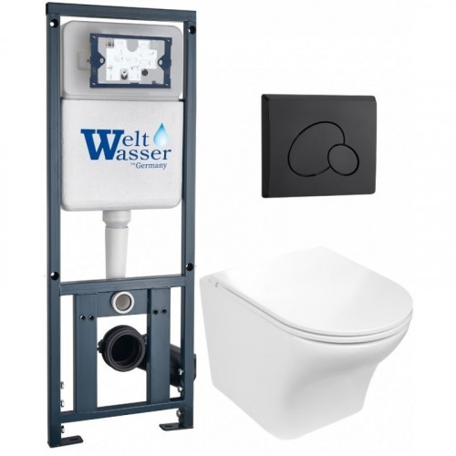 Подвесной унитаз с инсталляцией WeltWasser Marberg 410 / Odenbach 004 GL-WT / MAR 410 RD MT-BL 10000010967 белый глянцевый