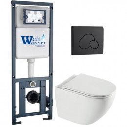 Подвесной унитаз с инсталляцией WeltWasser Marberg 410 / Merzbach 043 XL GL-WT / MAR 410 RD MT-BL 10000013799 белый глянцевый