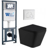 Подвесной унитаз с инсталляцией Weltwasser Marberg 410 / Gelbach 043 MT-BL / MAR 410 RD GL-WT 10000011996 черный матовый