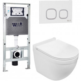 Подвесной унитаз с инсталляцией WeltWasser Amberg 506 ST / Heimbach 043 GL-WT / Amberg RD-WT 10000012154 белый глянец