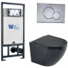 Подвесной унитаз с инсталляцией WeltWasser Marberg 507 / Merzbach 043 MT-BL / MAR 507 RD-CR 10000011357 черный матовый