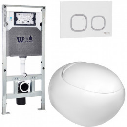 Подвесной унитаз с инсталляцией WeltWasser Amberg 506 ST / Jeckenbach 004 GL-WT / Amberg RD-WT 10000006890 белый глянец