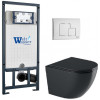 Подвесной унитаз с инсталляцией WeltWasser Marberg 507 / Merzbach 043 GL-BL / MAR 507 SE GL-WT 10000012207 черный глянцевый