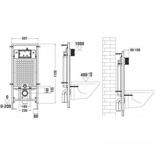 Подвесной унитаз с инсталляцией WeltWasser Marberg 410 / Erlenbach 004 GL-WT / MAR 410 RD-CR 10000006464 белый глянец