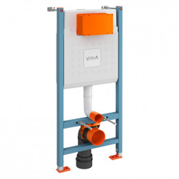 Унитаз с инсталляцией Vitra S50 9003B003-7203 с сиденьем микролифт и клавишей белый глянец