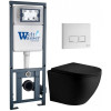 Подвесной унитаз с инсталляцией WeltWasser Marberg 410 / Merzbach 043 XL MT-BL / MAR 410 SE GL-WT 10000014144 черный матовый