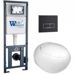 Подвесной унитаз с инсталляцией WeltWasser Marberg 410 / Jeckenbach 004 GL-WT / MAR 410 SE MT-BL 10000010723 белый глянец