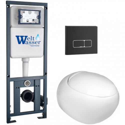 Подвесной унитаз с инсталляцией WeltWasser Marberg 410 / Jeckenbach 004 GL-WT / MAR 410 SE MT-BL 10000010723 белый глянец