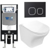 Подвесной унитаз с инсталляцией WeltWasser Amberg 497 / Odenbach 004 GL-WT / Amberg RD-BL 10000006651 белый глянцевый
