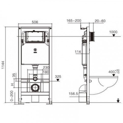 Подвесной унитаз с инсталляцией WeltWasser Amberg 506 / Hofbach 041 GL-WT / Amberg RD-MT CR 10000011659 белый глянец