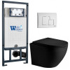 Подвесной унитаз с инсталляцией WeltWasser Marberg 507 / Merzbach 043 XL MT-BL / MAR 507 SE GL-WT 10000014151 черный матовый