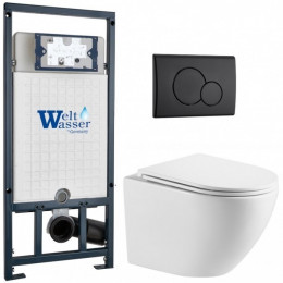 Подвесной унитаз с инсталляцией WeltWasser Marberg 507 / Merzbach 043 MT-WT / MAR 507 RD MT-BL 10000011439 белый матовый