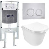 Подвесной унитаз с инсталляцией WeltWasser Amberg 497 ST / Telbach 004 GL-WT / Amberg RD-MT CR 10000006765 белый глянцевый