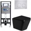 Подвесной унитаз с инсталляцией Weltwasser Amberg 506 / Gelbach 043 GL-BL / Amberg RD-MT CR 10000011943 черный глянцевый