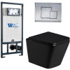 Подвесной унитаз с инсталляцией Weltwasser Marberg 507 / Gelbach 043 GL-BL / MAR 507 SE CR 10000011961 черный глянцевый