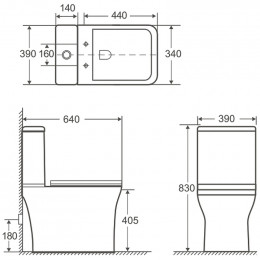 Сливной бачок Aquanet Cube 2-C-1 240209