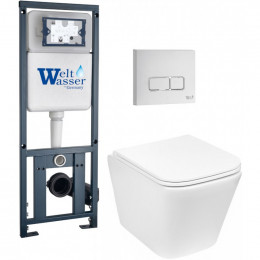 Подвесной унитаз с инсталляцией Weltwasser Marberg 410 / Gelbach 043 MT-WT / MAR 410 SE GL-WT 10000011915 белый матовый