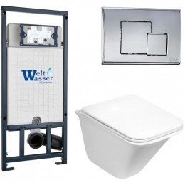 Подвесной унитаз с инсталляцией WeltWasser Marberg 507 / Rotbach 004 GL-WT / MAR 507 SE 10000006985 белый глянцевый