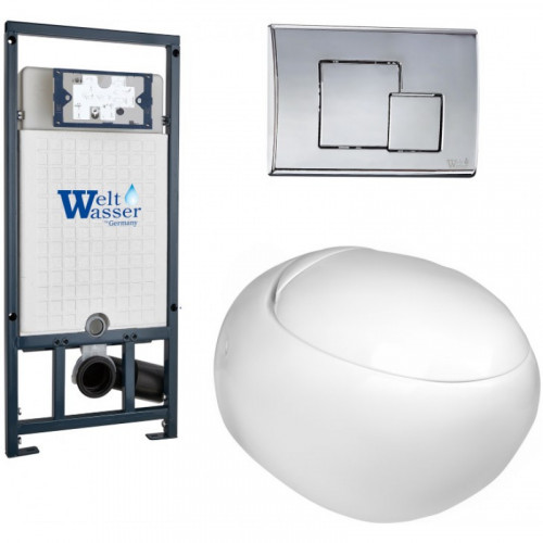 Подвесной унитаз с инсталляцией WeltWasser Marberg 507 / Jeckenbach 004 GL-WT / MAR 507 SE-CR 10000006967 белый глянец