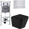 Подвесной унитаз с инсталляцией Weltwasser Amberg 506 ST / Gelbach 043 MT-BL / Amberg RD-MT CR 10000011992 черный матовый