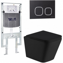 Подвесной унитаз с инсталляцией Weltwasser Amberg 497 ST / Gelbach 043 MT-BL / Amberg RD-BL 10000011980 черный матовый