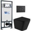 Подвесной унитаз с инсталляцией Weltwasser Marberg 507 / Gelbach 043 MT-BL / MAR 507 RD MT-BL 10000012004 черный матовый