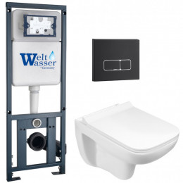 Подвесной унитаз с инсталляцией WeltWasser Marberg 410 / Kehlbach 004 GL-WT / MAR 410 SE MT-BL 10000010731 белый глянец