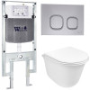 Подвесной унитаз с инсталляцией WeltWasser Amberg 497 ST / Telbach 004 GL-WT / Amberg RD-CR 10000006764 белый глянцевый