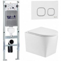 Подвесной унитаз с инсталляцией WeltWasser Amberg 350 ST / Nesenbach 004 GL-WT / Amberg RD-WT 10000008923 белый глянцевый