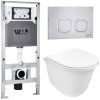 Подвесной унитаз с инсталляцией WeltWasser Amberg 506 ST / Telbach 004 GL-WT / Amberg RD-MT CR 10000006941 белый глянцевый