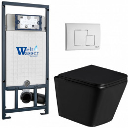 Подвесной унитаз с инсталляцией Weltwasser Marberg 507 / Gelbach 043 GL-BL / MAR 507 SE GL-WT 10000011962 черный глянцевый