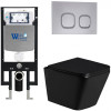 Подвесной унитаз с инсталляцией Weltwasser Amberg 497 / Gelbach 043 GL-BL / Amberg RD-CR 10000011932 черный глянцевый