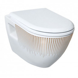 Унитаз Creavit TP Decor TP325, подвесной, с функцией биде, декор цветы