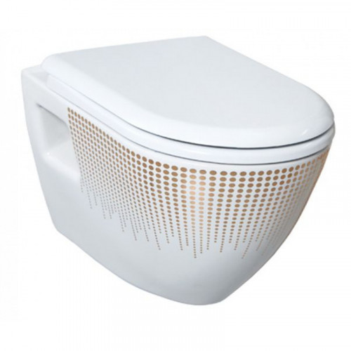 Унитаз Creavit TP Decor TP325, подвесной, с функцией биде, декор цветы