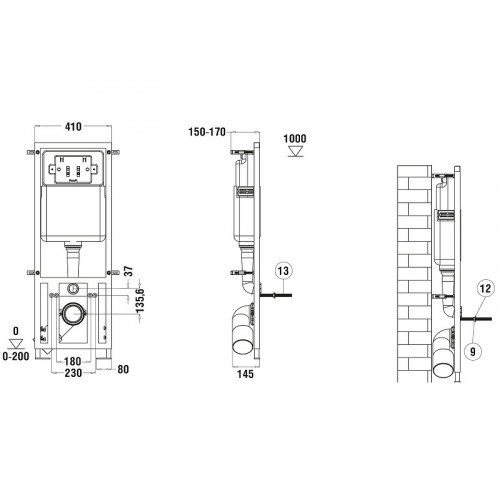 Подвесной унитаз с инсталляцией WeltWasser Marberg 410 / Baarbach 004 GL-WT / MAR 410 RD-CR 10000006463 белый глянец