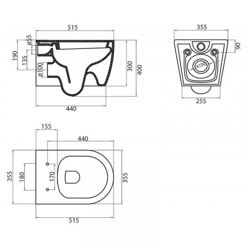 Унитаз подвесной BelBagno Marino BB105CHR/BB870SC с сиденьем Микролифт