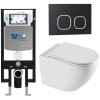 Подвесной унитаз с инсталляцией WeltWasser Amberg 497 / Merzbach 043 XL GL-WT / Amberg RD-BL 10000013766 белый глянцевый