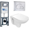 Подвесной унитаз с инсталляцией WeltWasser Marberg 410 / Baarbach 004 GL-WT / MAR 410 RD-CR 10000006463 белый глянец