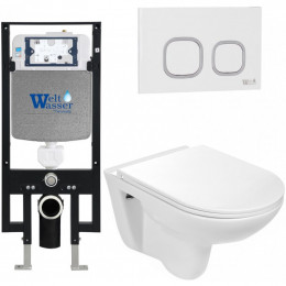 Подвесной унитаз с инсталляцией Weltwasser Amberg 497 / Baarbach 004 GL-WT / Amberg RD-WT 10000006594 белый глянец
