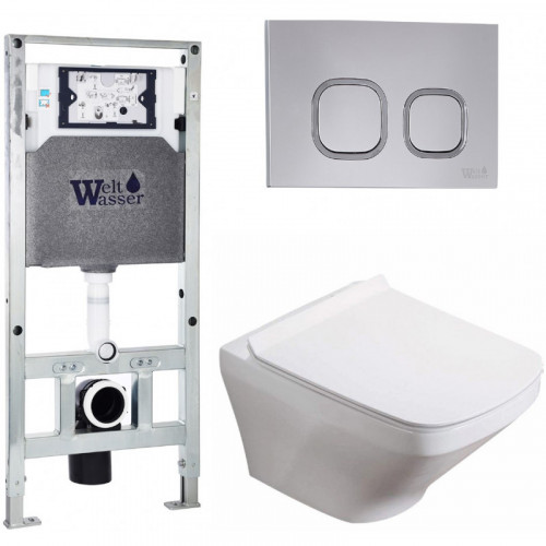 Подвесной унитаз с инсталляцией WeltWasser Amberg 506 ST / Hofbach 041 GL-WT / Amberg RD-CR 10000011663 белый глянец