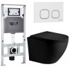 Подвесной унитаз с инсталляцией WeltWasser Amberg 506 ST / Merzbach 043 XL MT-BL / Amberg RD-WT 10000014125 черный матовый
