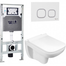 Подвесной унитаз с инсталляцией WeltWasser Amberg 506 ST / Kehlbach 004 GL-WT / Amberg RD-WT 10000006894 белый глянец
